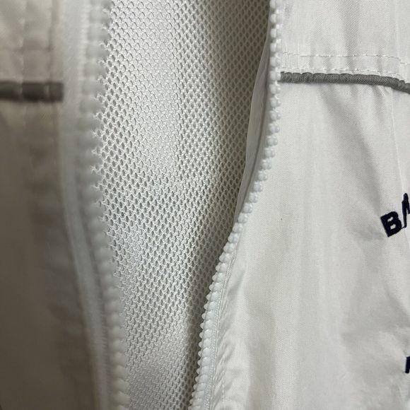 Dimco Apparel Jacket Bar Harbor Maine Medium White Windbreaker Removable Hood VG - Picture 6 of 11